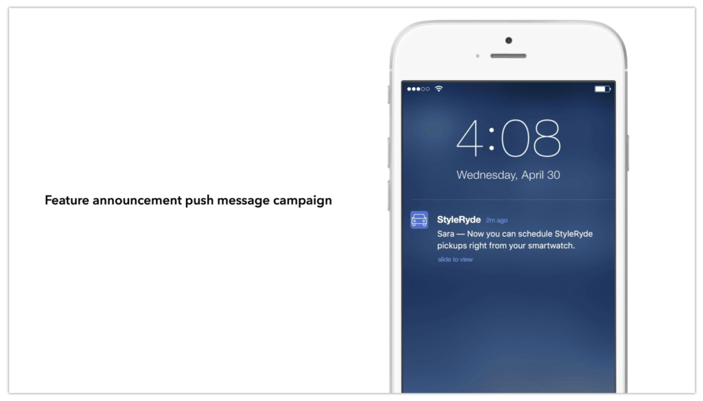 Future Announcement Push Notification Example