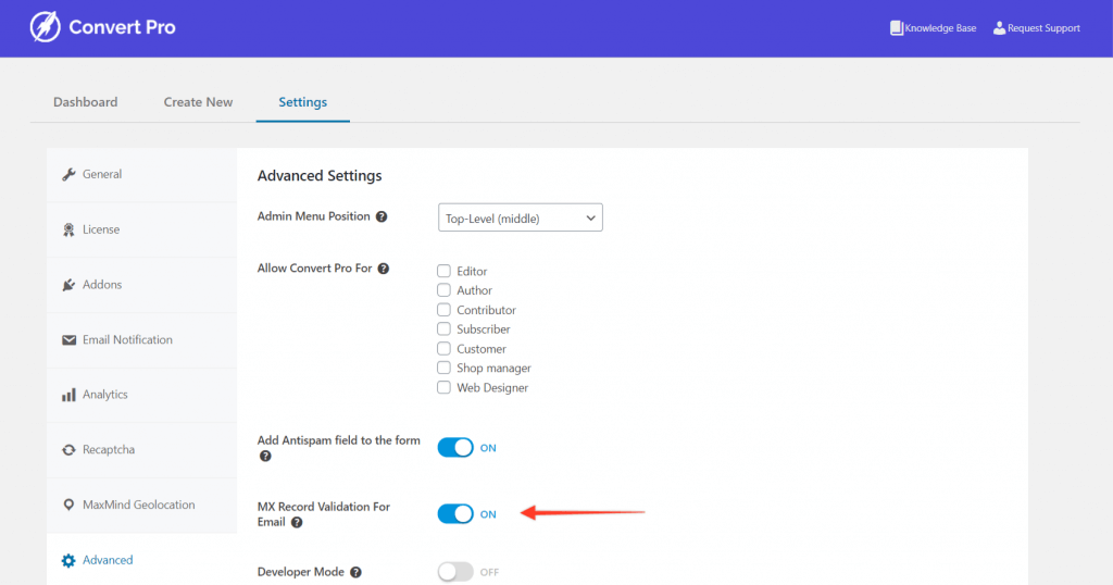 Convert Pro MX Record Validation