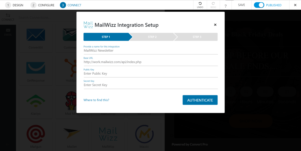 MailWizz Authentication